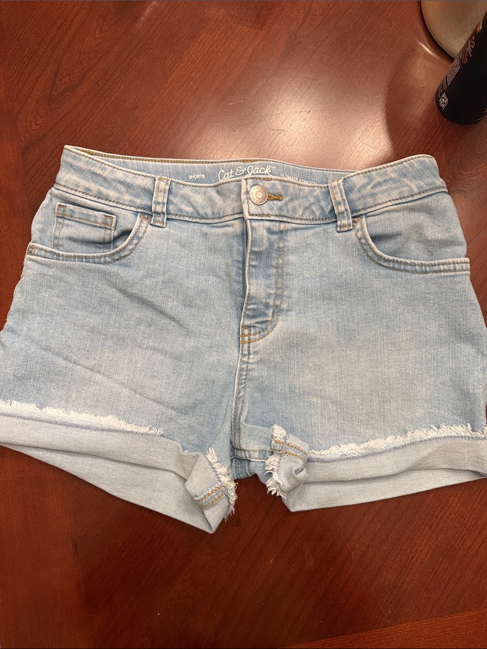 Cat & Jack Light Blue Denim Roll-Cuff Women's Shorts
